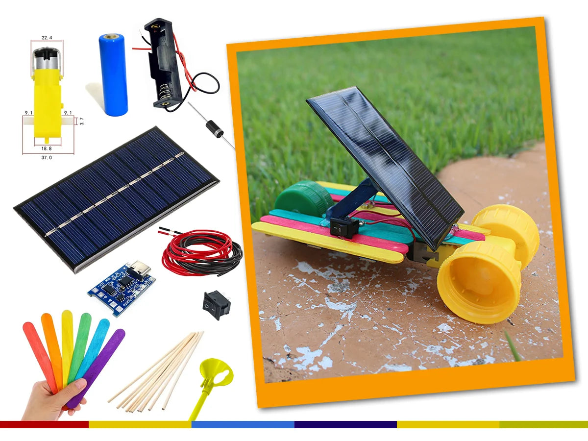 Carro Arco-íris DIY - Kit Robótica Sustentável para Educação Maker