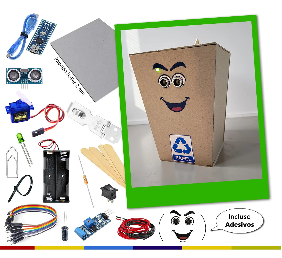 Lixeira Inteligente STEAM - Kit Robótica Educação STEAM