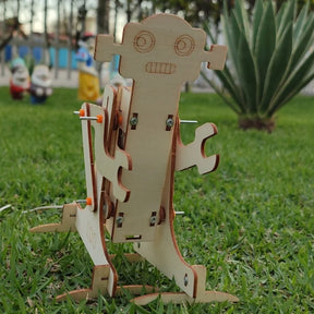Robô Criativo Ambulante de Madeira - Kit Educação STEAM